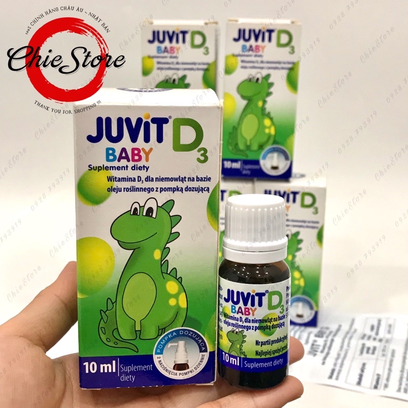 [GIÁ TỐT] Vitamin D3 Juvit Baby dành cho trẻ sơ sinh, dạng bơm 10ml