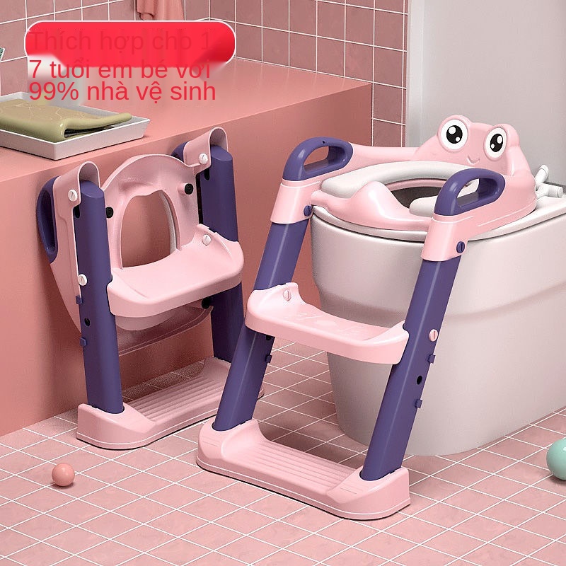 Toilet toilet trẻ em, ghế thang nam, toilet trẻ em kiểu cầu thang nữ có thể gập lại, nắp bồn cầu, đệm lót ghế cho bé