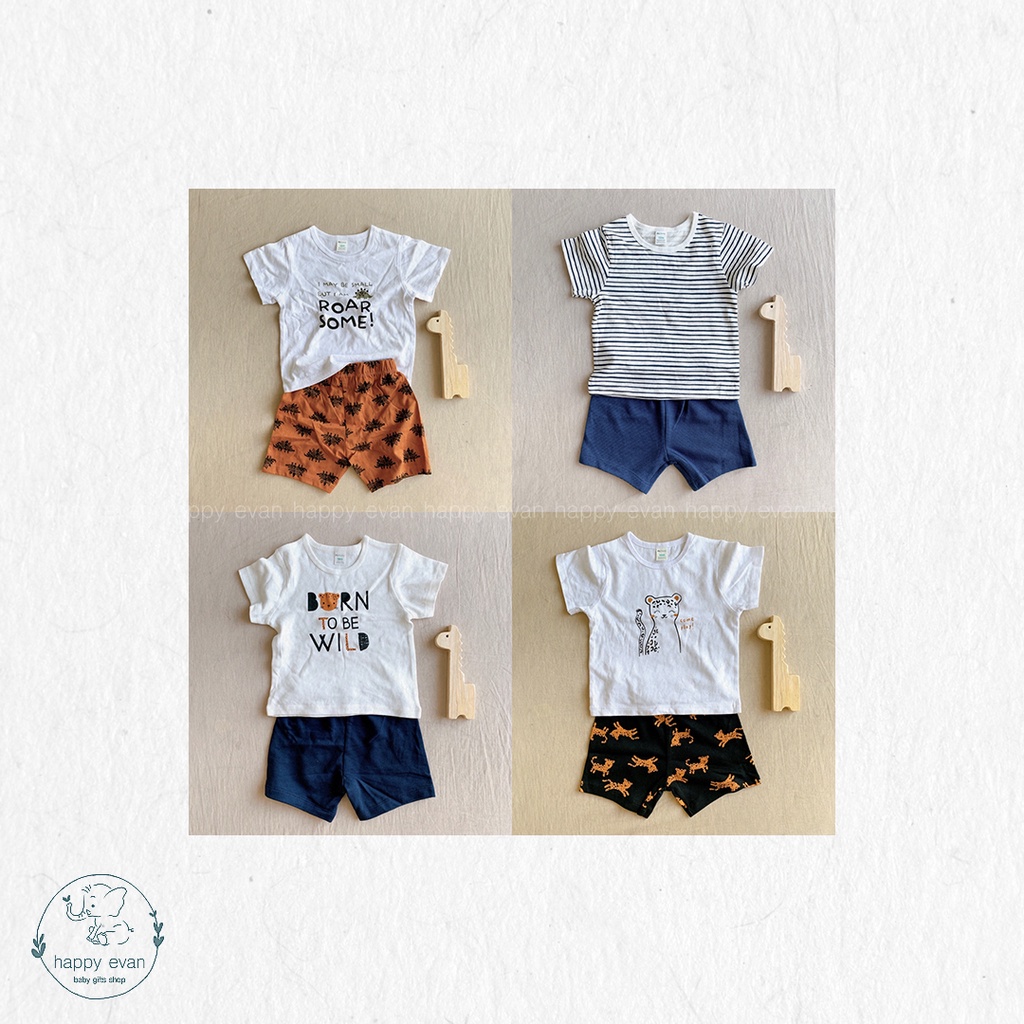 🅷.🄴🅅🄰🄽 Bộ bé trai mùa hè, chất thun 80% cotton, co giãn mềm mát vừa phải, xuất dư xịn nhập từ QC.
