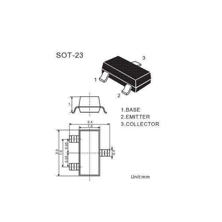 20 Transistor PNP 2TY (S8550) SMD dán SOT-23 PNP 500mA 40V