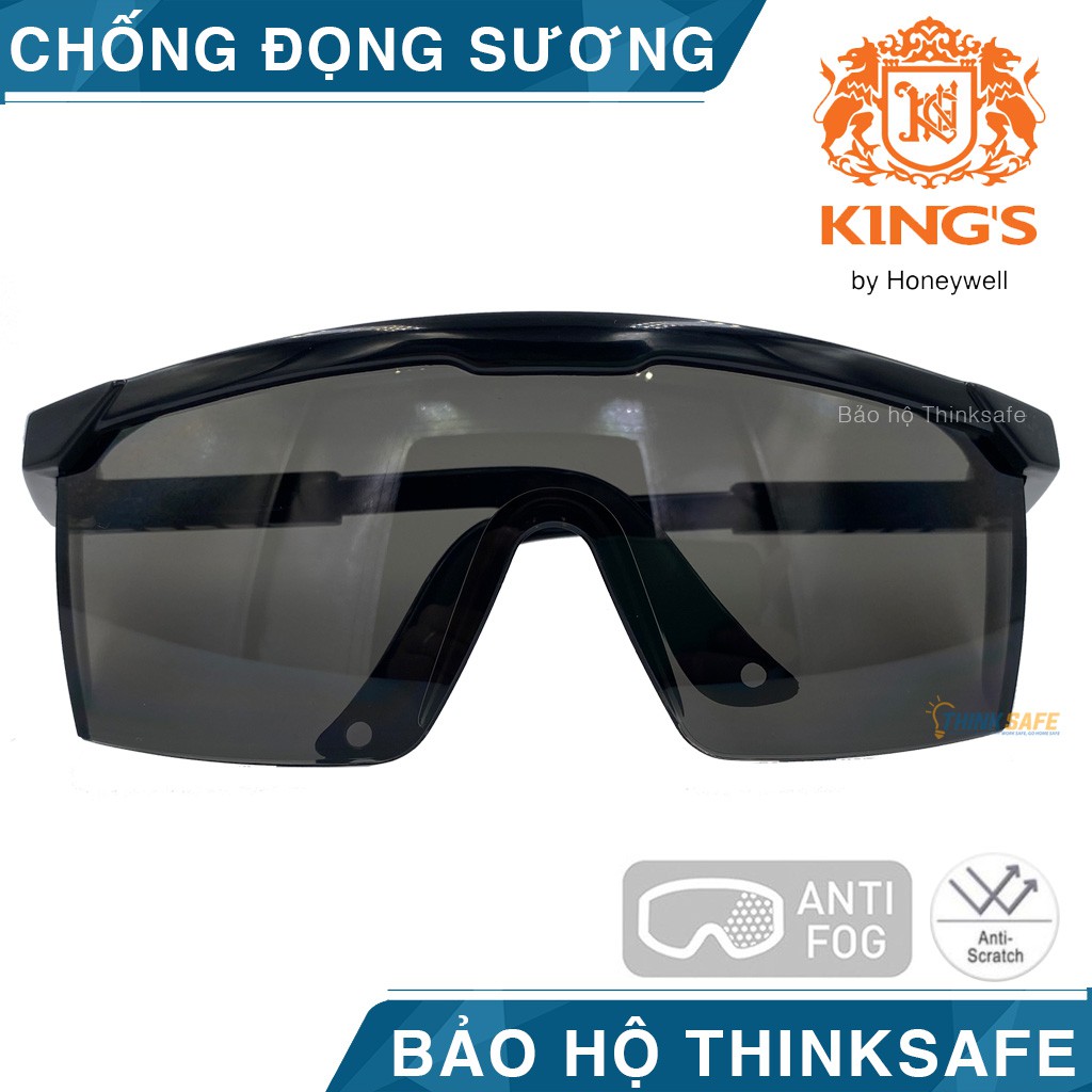 Kính bảo hộ Kings KY152 mắt kính chống bụi, chống trầy xước, chống tia UV, đọng sương (Màu đen)-Bảo Hộ Thinksafe