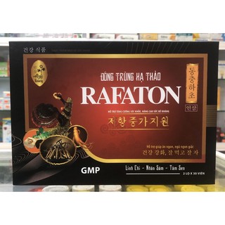 Đông trùng hạ thảo RAFATON - 2 lọ x 30 viên - hỗ trợ tăng cường sức khoẻ, nâng cao sức đề kháng, giúp ăn ngủ ngon