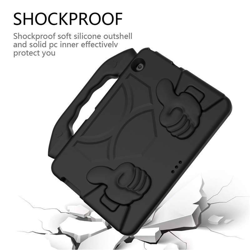 Ốp máy tính bảng bằng nhựa silicon với tay cầm giá đỡ xốp EVA chống sốc an toàn cho Huawei Mediapad T5 10 10.1"