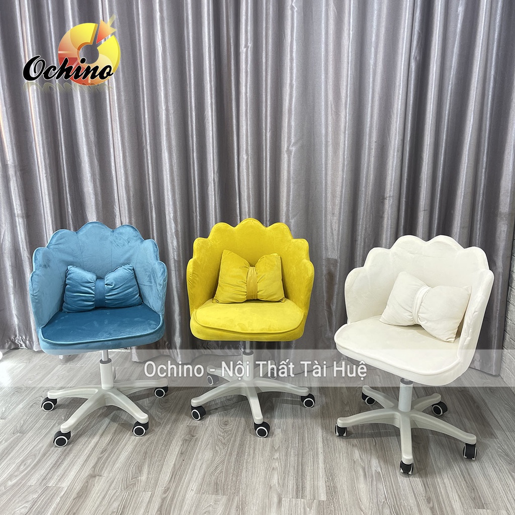 Ghế Xoay Học Sinh Mẫu Vương Miện Tặng Kèm Gối Nơ Xoay 360 Độ Và Nâng Cao Thấp (Hàng Có Sẵn)