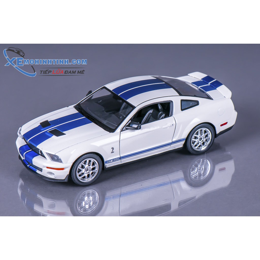 Xe Mô Hình Ford Shelby Cobra Gt500 2007 1:24 Welly (Trắng)