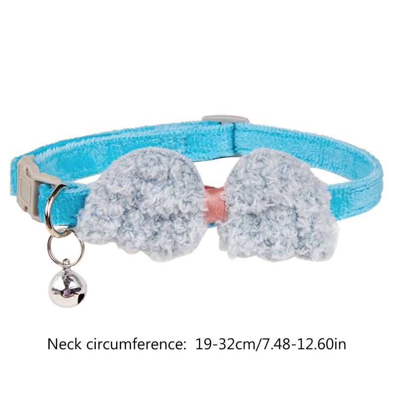 Vòng Cổ Lông Nhung MềM MạI, Có Chuông Và CáNh Thiên ThầN Cho Thú Cưng