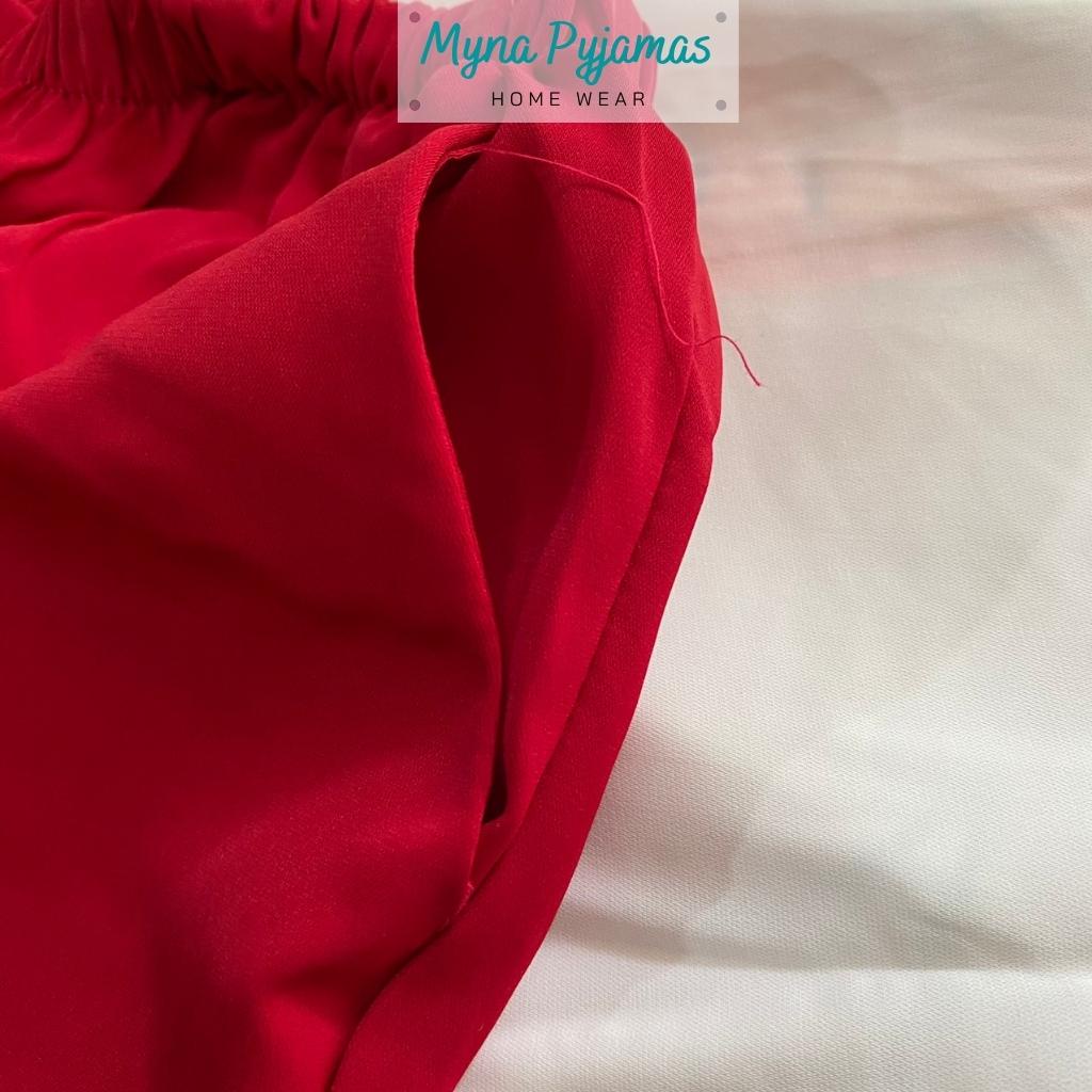 Bộ đồ nữ cổ sen áo tay ngắn quần dài in 5D - MYNA PYJAMAS