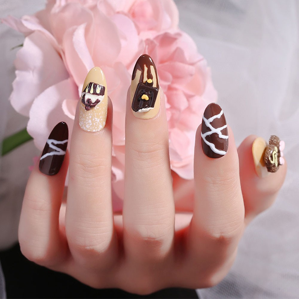 [Hàng mới về] Phụ Kiện Trang Trí Móng Tay Hình Bánh Donut 3D Thiết Kế Xinh Xắn