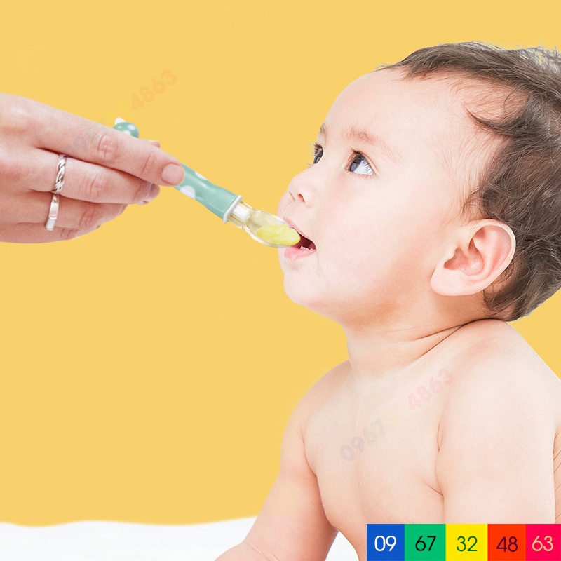 Thìa ăn dặm silicon ĐẦU MÈO MỀM DẺO an toàn cho bé yêu