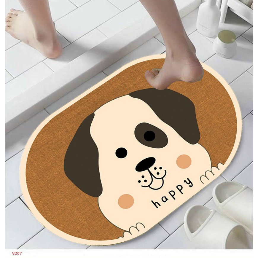 Thảm Chân Kiểu Oval Nhiều Hình Cute