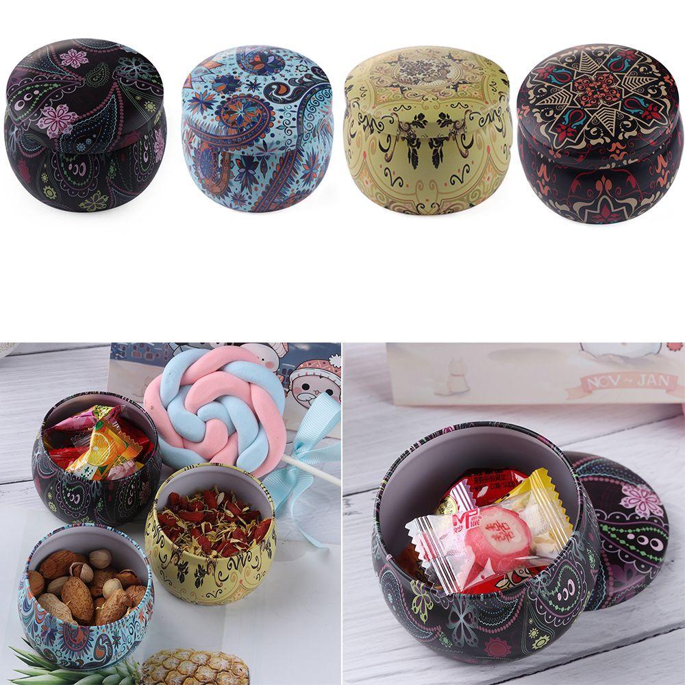 Hộp Thiếc Mạ Thiếc Đựng Kẹo / Trà / Trang Sức Hình Hoa Hồng