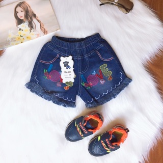 Quần short jean bé gái