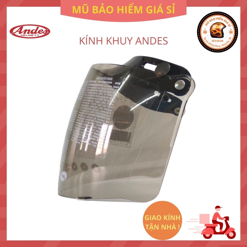 Kính mũ bảo hiểm 3 khuy GRS lắp cho mũ bh 1/2 và 3/4