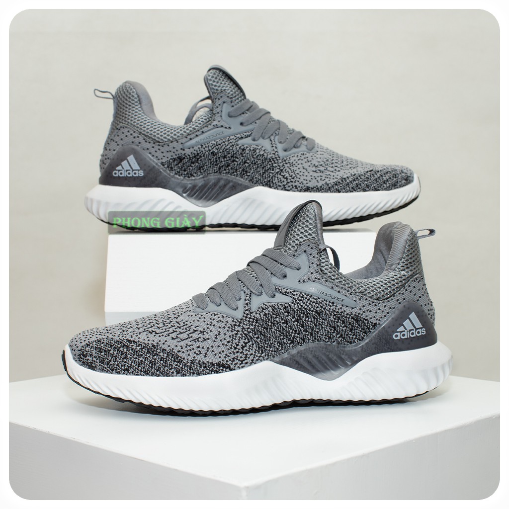 Giày sneaker nam giày thể thao nam Alphabounce muối tiêu màu ghi xám fullbox