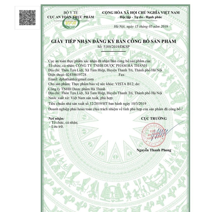 VISTA B12 Lọ 100 viên - Bổ Sung Vitamin Nhóm B B1, B2, B5, B6, B12, PP