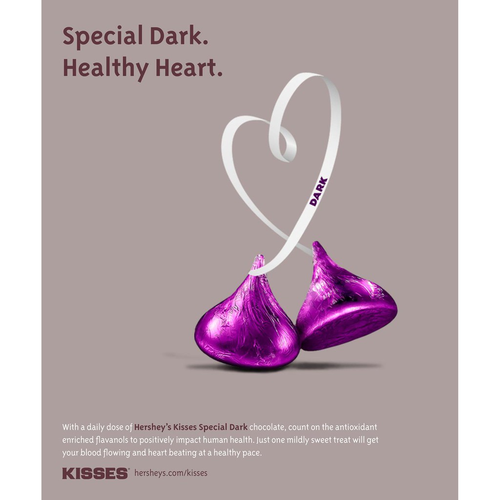 Kẹo Socola Hershey's Kisses Chocolate Tự Nhiên Thơm Ngon, Dịu Ngọt