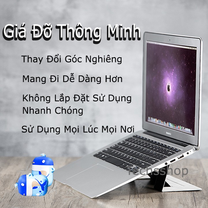 Đế tản nhiệt laptop gấp gọn - Giá đỡ tản nhiệt laptop vô hình, cho máy tính xách tay,ipad