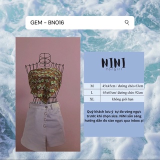 Bandana | BN016 | Khăn Buộc Đầu | Khăn Buộc Ngực Hoạ Tiết Gem Ngọc Bích