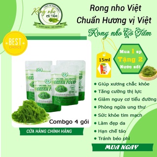Combo 4 gói, rong nho Green Food - [100g/gói], nho biển, chính hãng tốt cho sức khỏe, Freeship (tặng kèm 2 nước sốt)