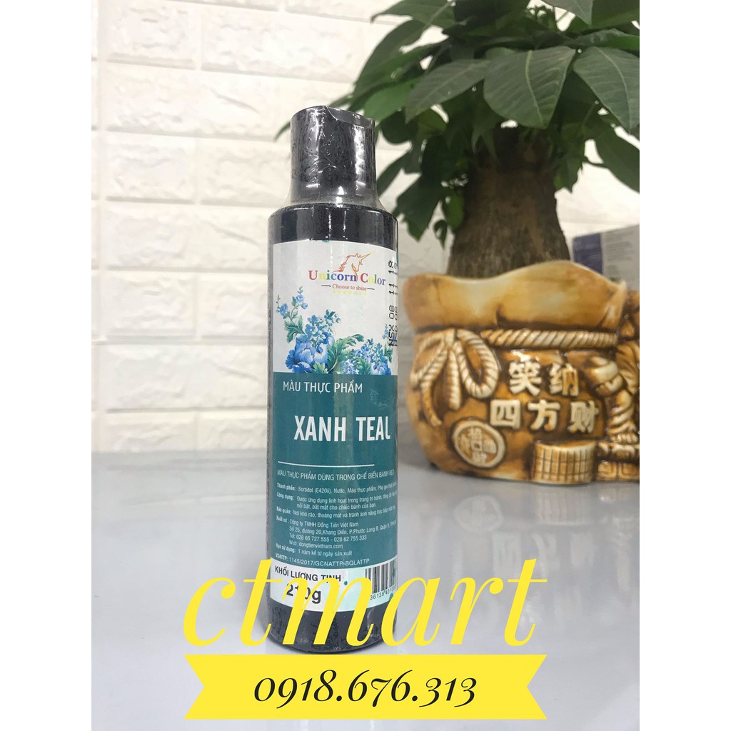 Màu thực phẩm màu xanh teal Unicorn 210g