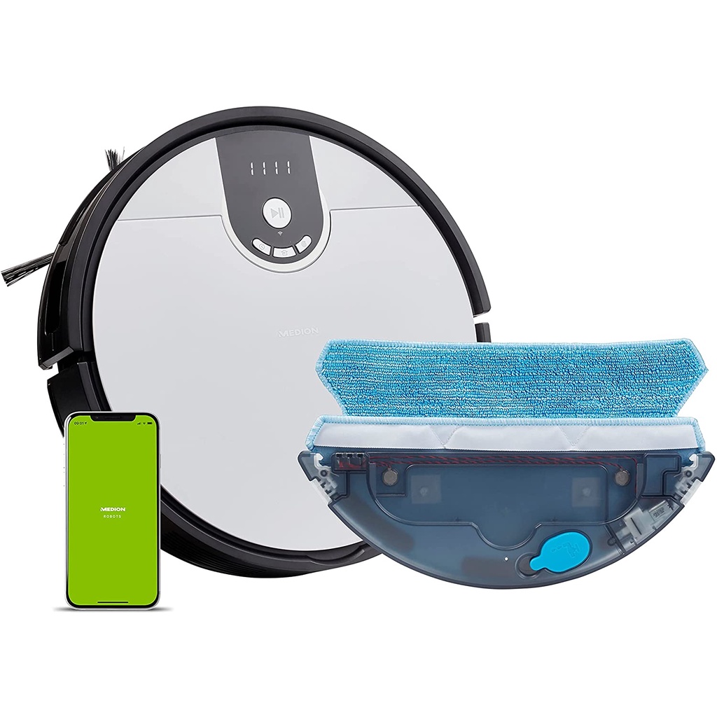 Robot hút bụi lau nhà 2in1 Medion MD 20011 điều khiển thông minh [nhập Đức chính hãng]