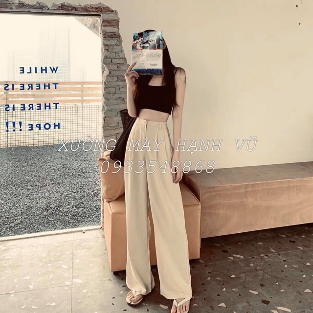 QUẦN SUÔNG DÁNG DÀI 100cm PHONG CÁCH HÀN QUỐC CHẤT TUYẾT MƯA KHÔNG XÙ LÔNG THỜI TRANG BANAMO FASHION QUẦN SỚ 100 935