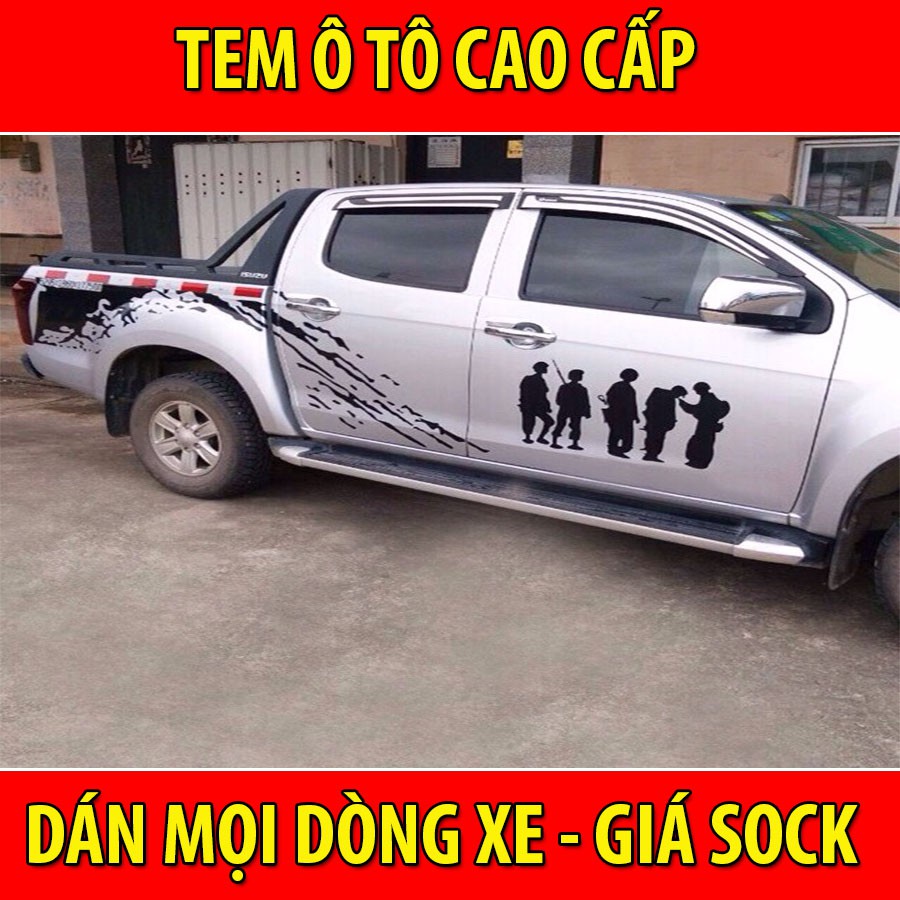 Bộ Tem Decal Độ Dán Sườn Toàn Bộ Xe Bán Tải