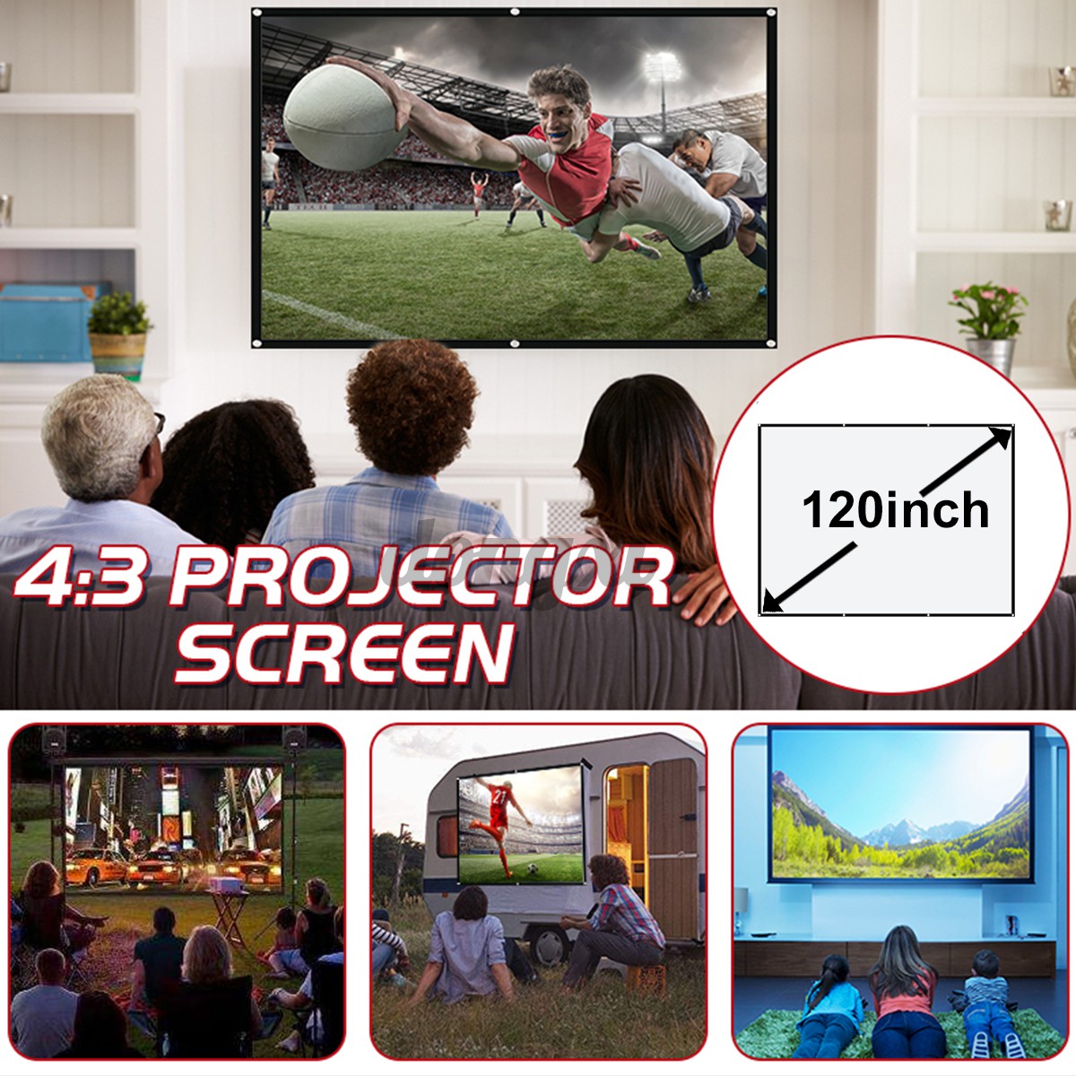 Màn Hình Máy Chiếu 120inch Tỉ Lệ 4: 3