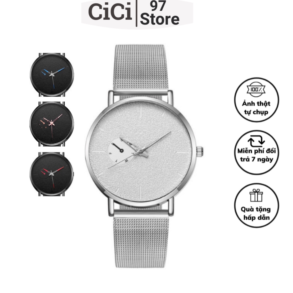 Đồng hồ đeo tay nam cơ CiCi chính hãng dây thép lưới thời trang cao cấp giá rẻ DH007