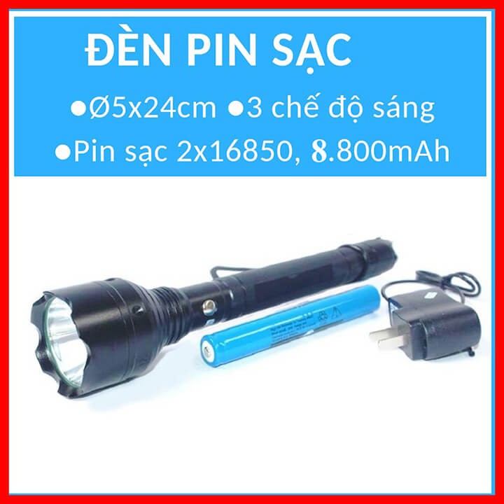 Đèn pin cầm tay siêu sáng chông thấm nước pin sạc 8800mAh