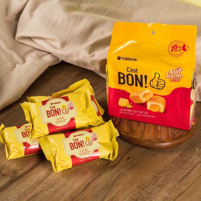 Bánh bông lan sợi thịt gà Orion C'est Bon gói 85g (5 bánh)