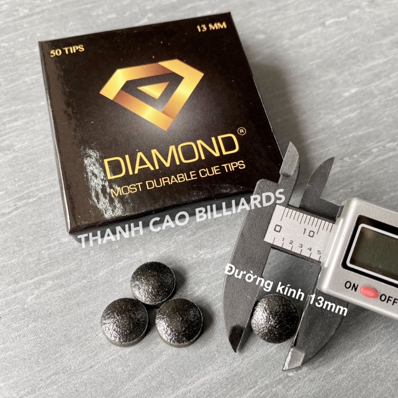 [Bán Lẻ Viên] Đầu Cơ Bida Diamond 13mm | Đầu Tẩy Bi-a Da Trâu Giá Rẻ Chơi Câu Lạc Bộ