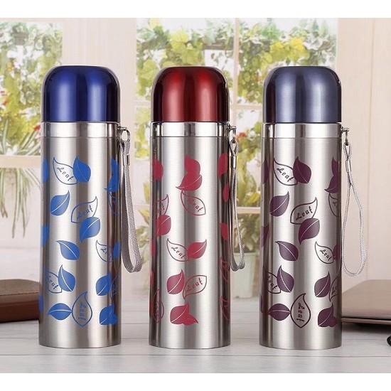 BÌNH GIỮ NHIỆT THUỶ TINH 500ML HÌNH CHIẾC LÁ XINH XẮN