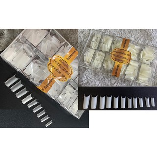 Móng Nối Ống Tre HSM Nhám Sẵn, Phom Chuẩn, Dẻo Mẫu Mới - Lẻ 1 Hộp 500pcs