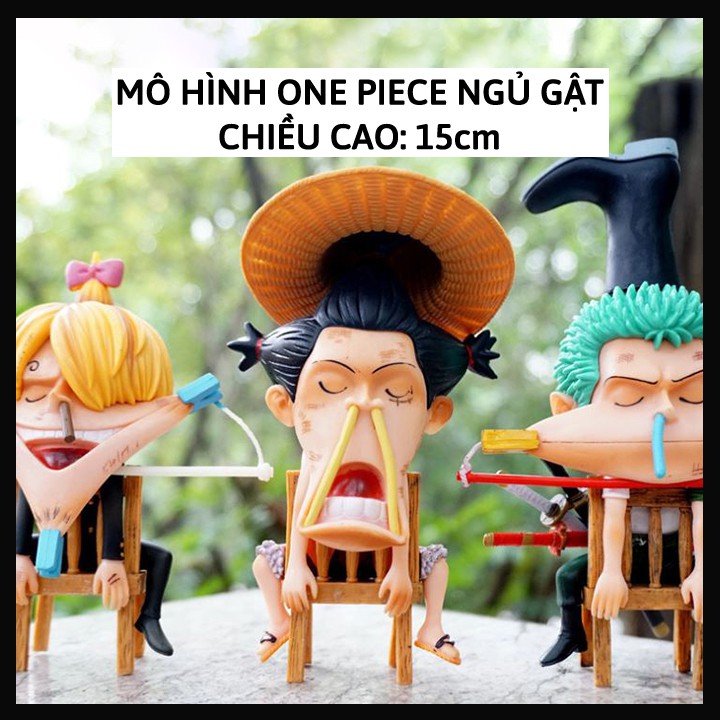 Mô hình One Piece Luffy / Zoro / Sanji Ngủ Gật hài hước, dùng để trang trí bàn làm việc, bàn học tập