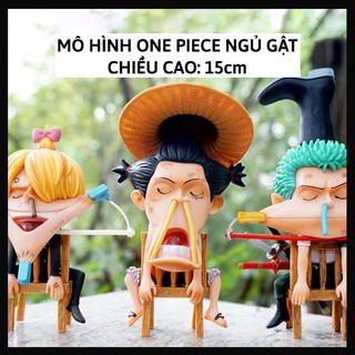 Mô hình One Piece Luffy / Zoro / Sanji Ngủ Gật hài hước, dùng để trang trí bàn làm việc, bàn học tập