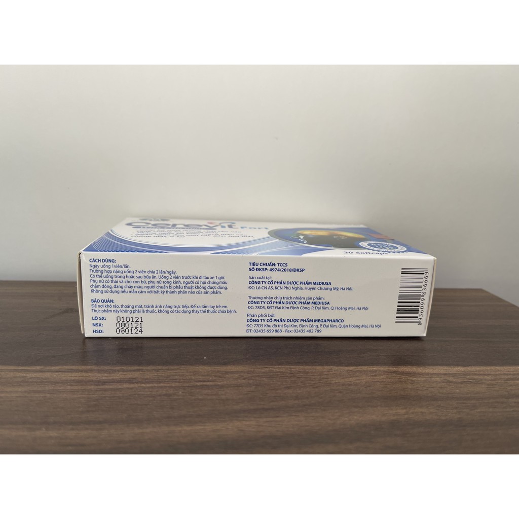 Viên uống CEREVIT FORT GIÚP TĂNG CƯỜNG LƯU THÔNG MÁU ,BỔ NÃO cung cấp dưỡng chất cho não