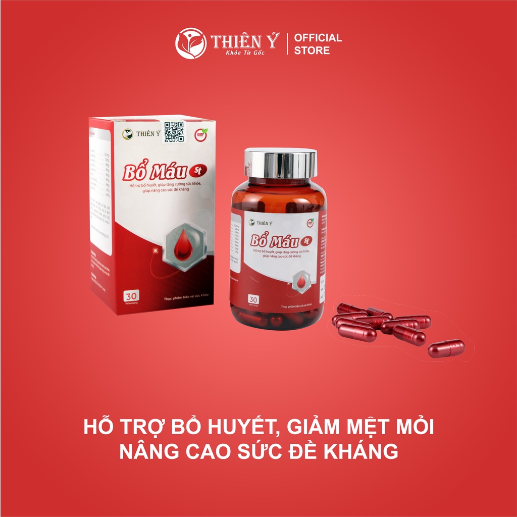 Combo 3 Hộp Bổ Máu ST Thiên Ý TY12  Hỗ Trợ Người Mệt Mỏi, Gầy Yếu, Suy Nhược Cơ Thể- Một Hộp 30 Viên Nang