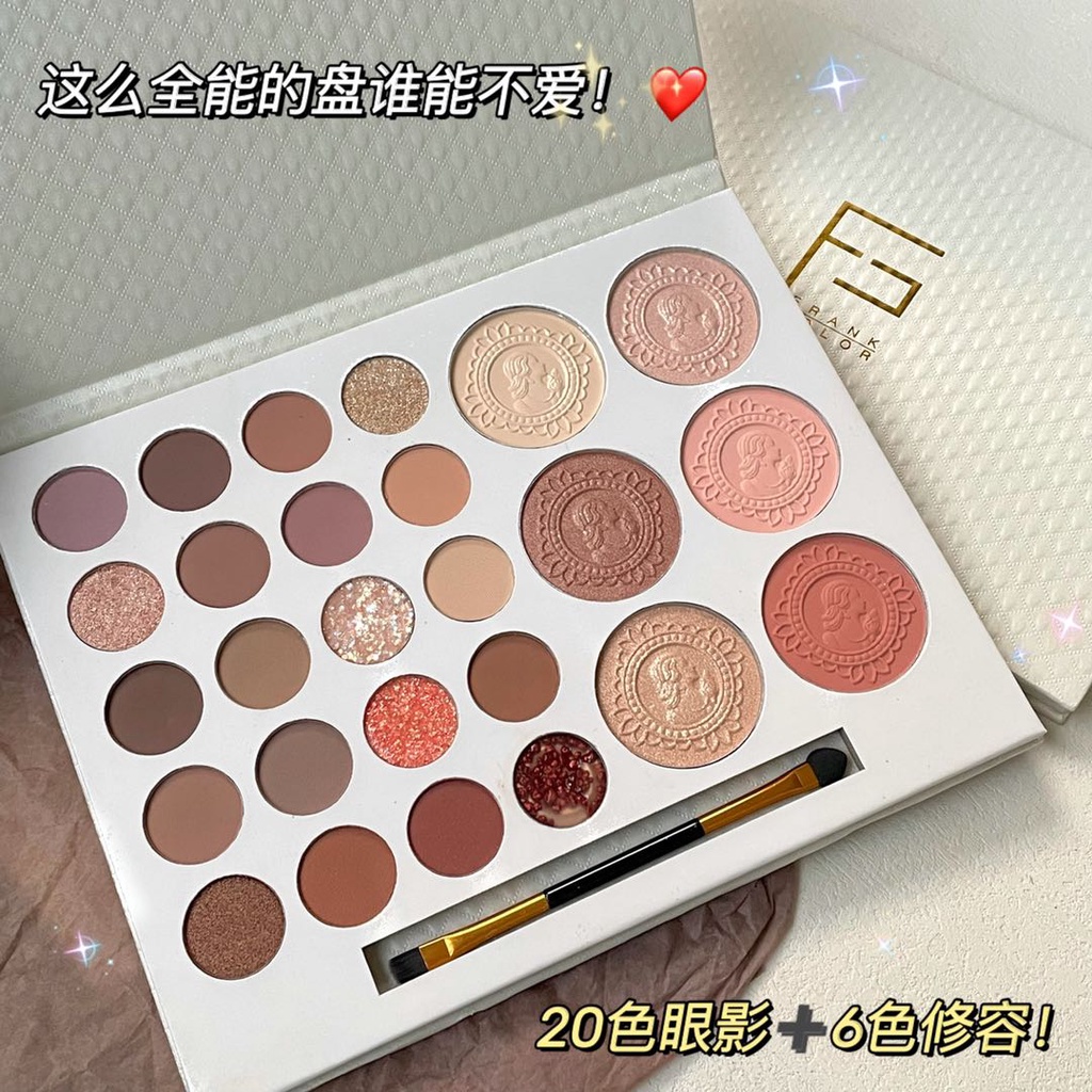 Bảng Phấn Mắt 26 Màu Sắc Hiệu Ứng Lì/ Ánh Nhũ Chống Nước Mượt Mà Lên Màu Cực Chuẩn豆腐 KhoáN Thăm DòNg