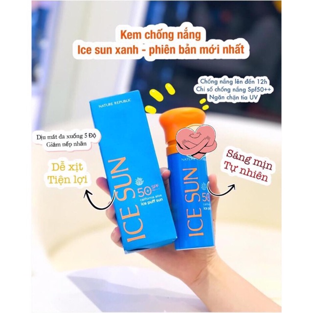 Kem chống nắng Nature Republic Provence Calendula Ice puff sun SPF 50+ PA+++