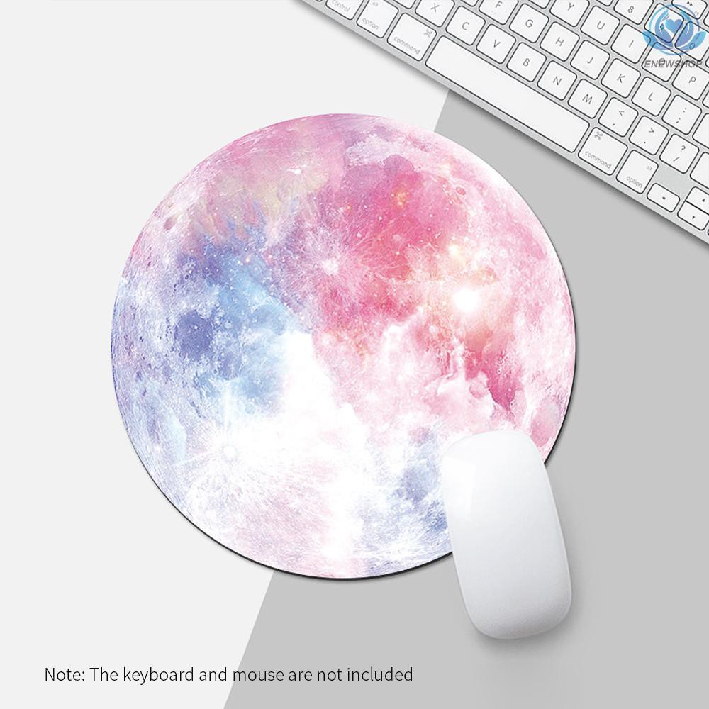 【enew】Round Mouse Pad Gaming Mouse Pad Anti-skid Wear-resistant Rubber Mouse Pad Suitable for Home Game Office Red Magic Circle