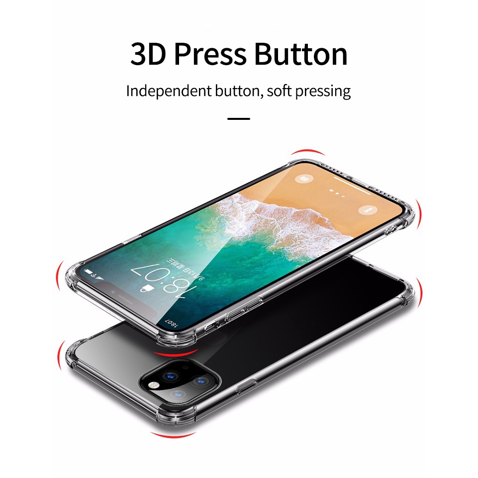 Ốp điện thoại TPU silicon mềm trong suốt chống sốc cho iPhone 12 11 Pro Max XR X XS Max 6 6s 7 8 Plus 5 5s