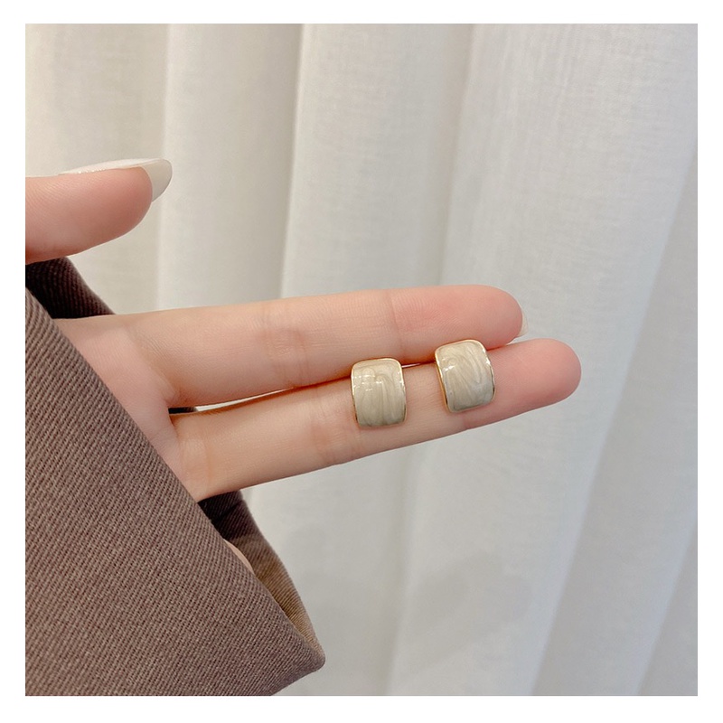 Bông Tai Mạ Bạc 925 Thiết Kế Đơn Giản Thời Trang Phong Cách Hàn Quốc Cho Nữ