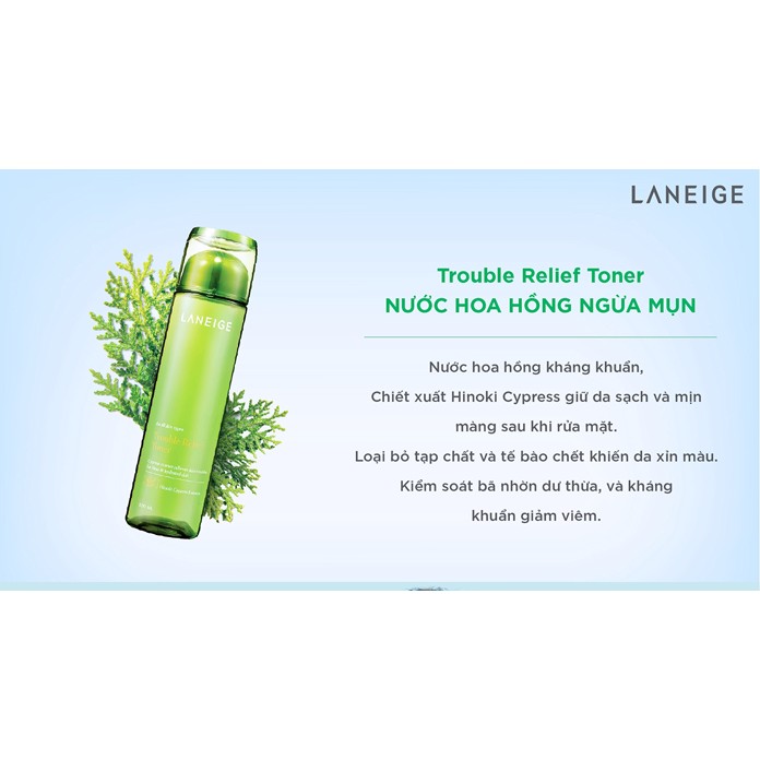 Nước hoa hồng ngừa mụn Laneige 200ml - Trouble Relief Toner