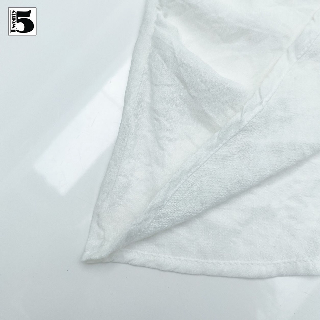 Áo sơ mi nữ công sở nhún sườn tay cánh dơi chất cotton nhăn Twentyfive TA6