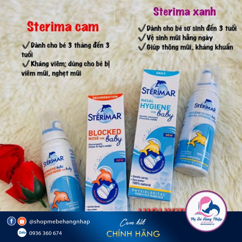 Nước muối biển dạng xịt STERIMAR bébé dành cho bé - hàng Pháp