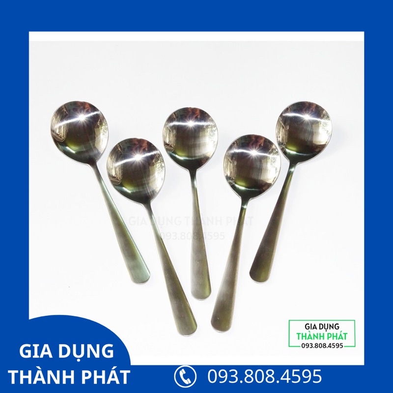 SET 5 MUỖNG SÚP TRÒN INOX CAO CẤP