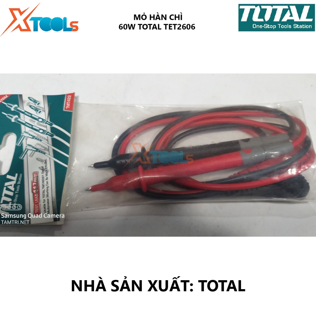 Mỏ hàn chì TOTAL TET2606 Mỏ hàn chì cầm tay 220V-240V~50Hz Công suất 60W làm nóng 3~5 phút hàn dính, làm nóng chảy linh