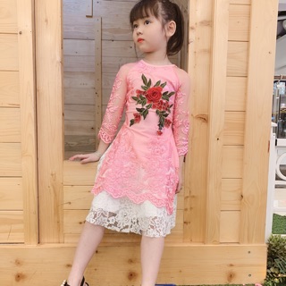 Sỉ áo dài ren hoa bán tết