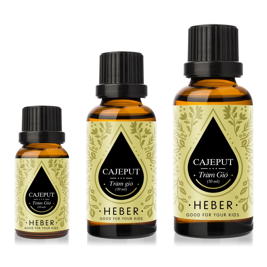 Tinh Dầu Tràm Gió Cajeput Heber Natural Life, Cao Cấp Nhập Khẩu, Thiên Nhiên Nguyên Chất, Chai 10ml/30ml/50ml